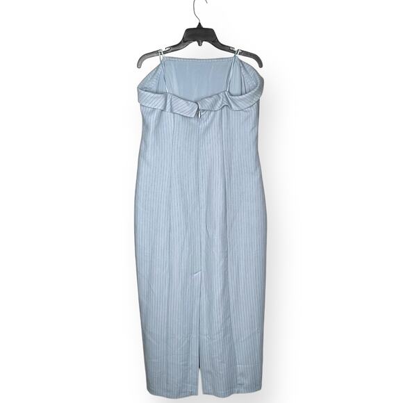 NEW $110 ABERCROMBIE Strapless Sheath Midi Dress Brunch Minimalist Blue XL Tall - Picture 6 of 13